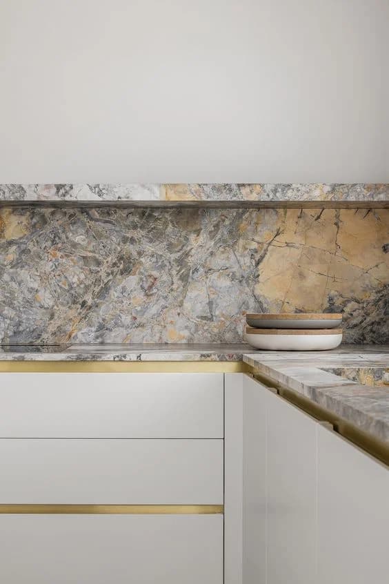 What Are The Colors of Marble? 2 gold marble kitchen